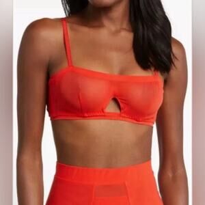 NWT FREE PEOPLE X We Are HAH Wired Bra - blood orange 30-38B 😳❤️